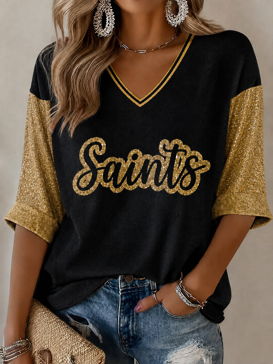 Women's America Football Print Casual T-shirt
