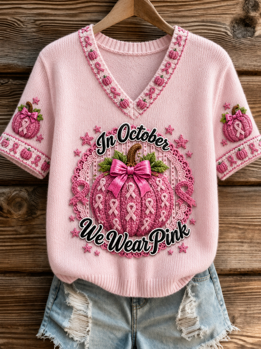 Women's in october we wear pink T-shirt
