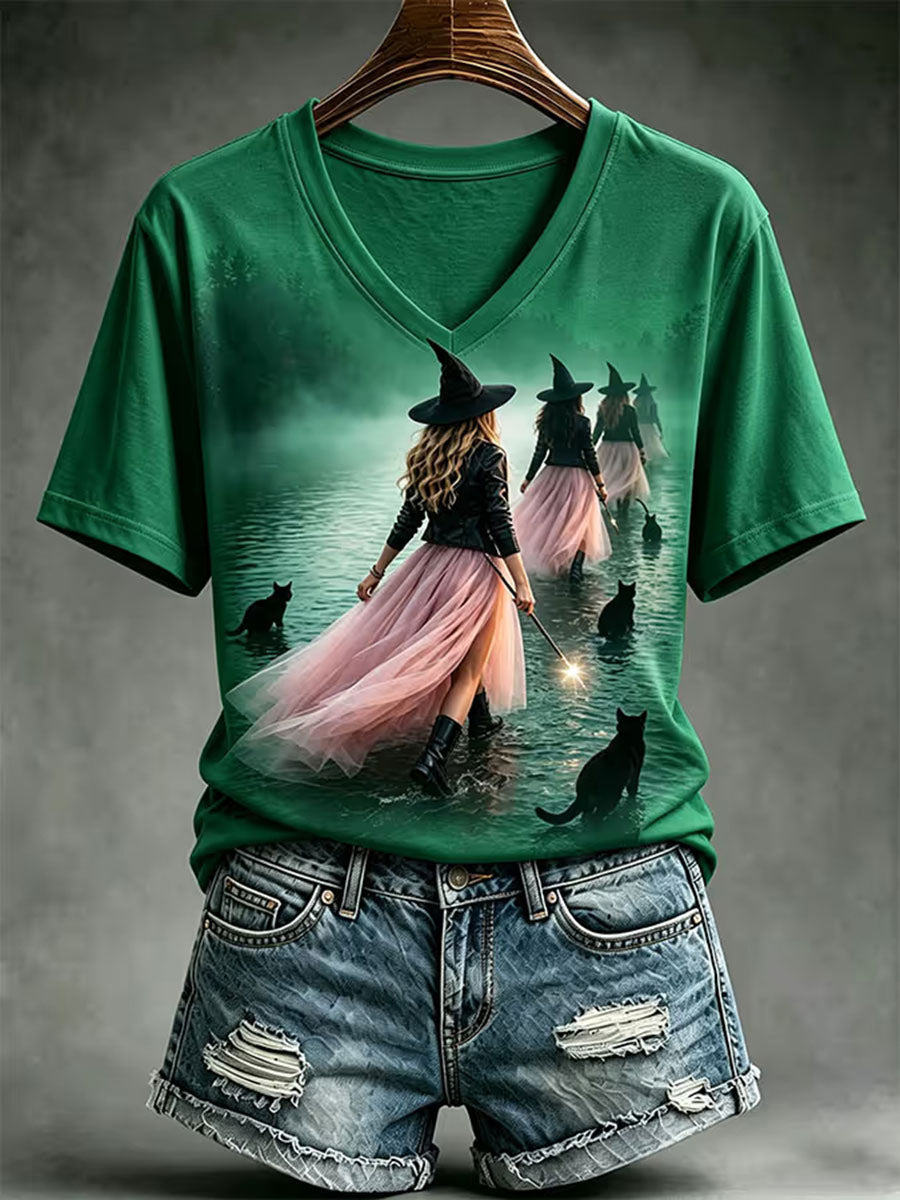Women's Halloween Witch Short-sleeved T-shirt