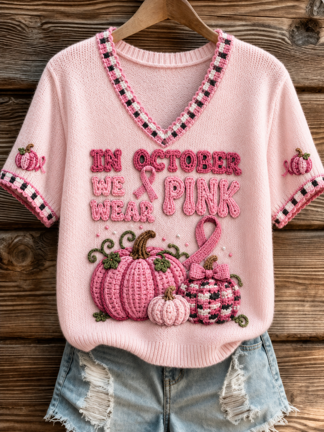 Women's in october we wear pink T-shirt