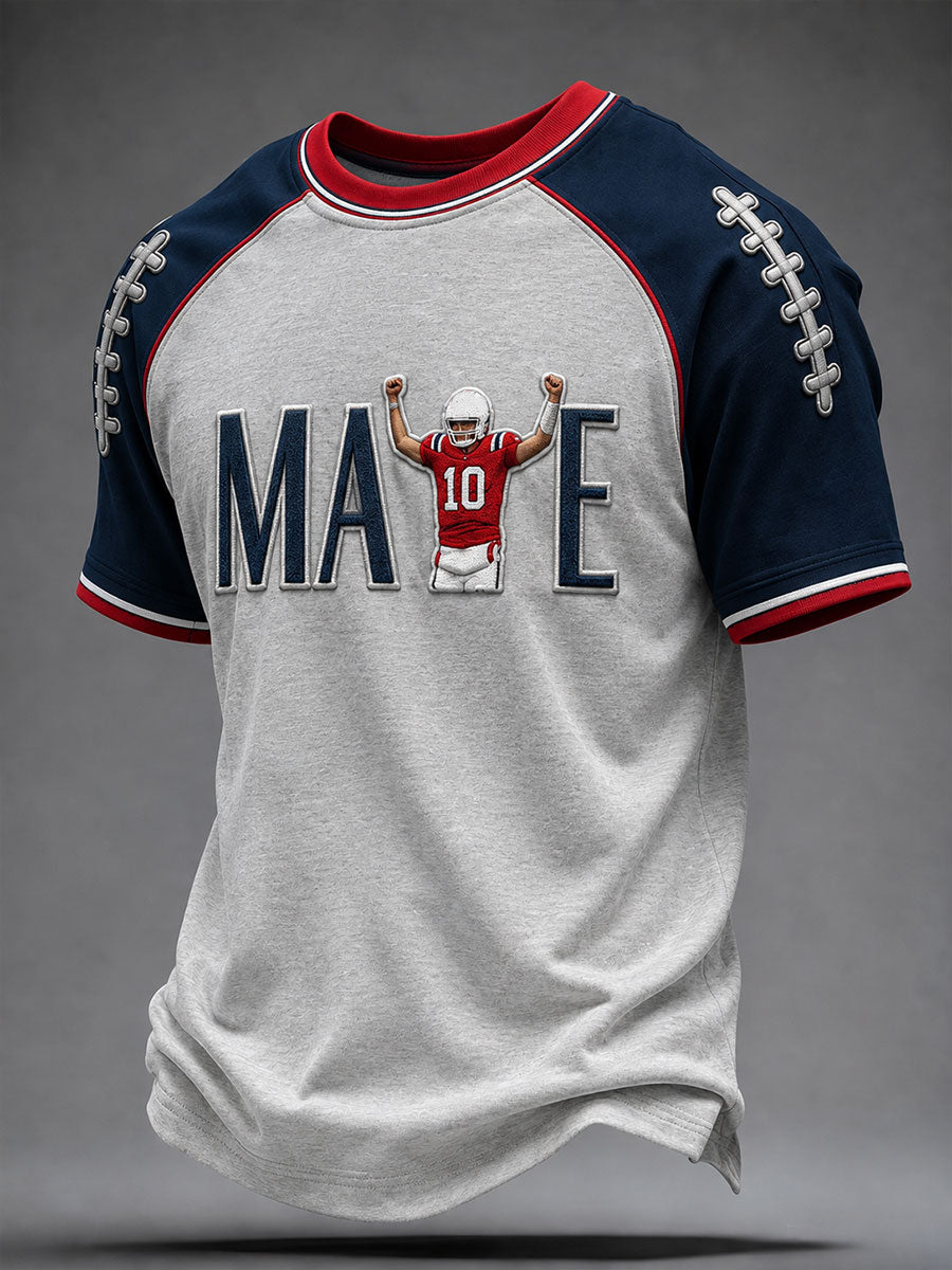 Men's Football Print Short Sleeve T-shirt