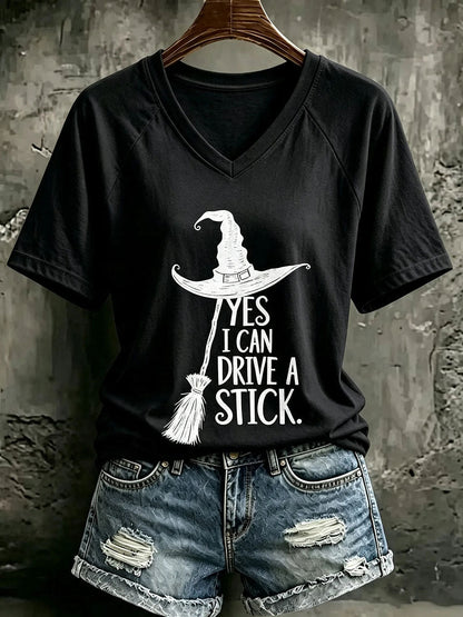 Women's Yes I Can Drive A Stick V-neck T-shirt