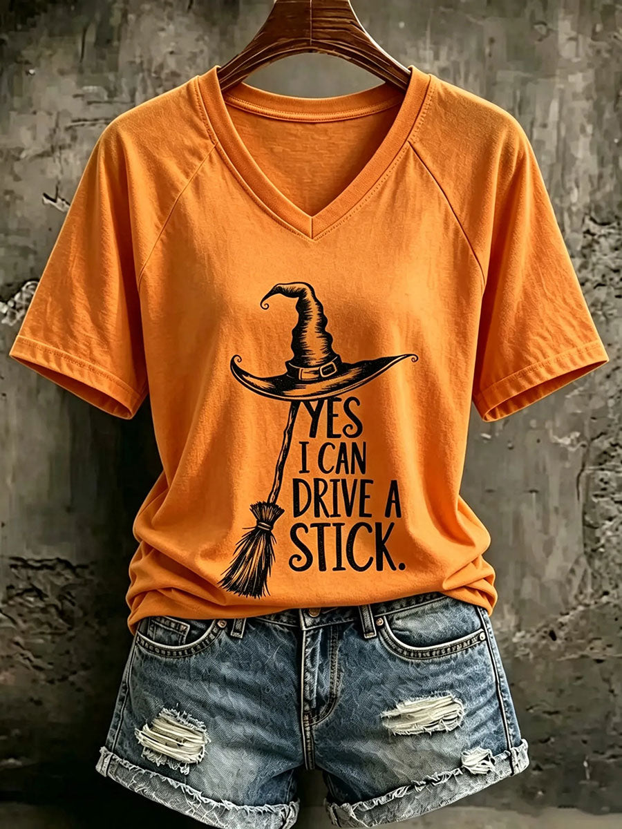 Women's Yes I Can Drive A Stick V-neck T-shirt