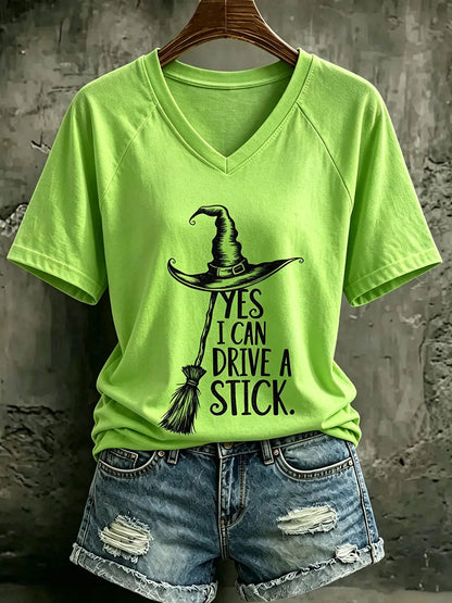 Women's Yes I Can Drive A Stick V-neck T-shirt