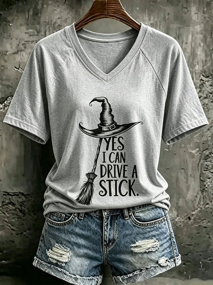 Women's Yes I Can Drive A Stick V-neck T-shirt