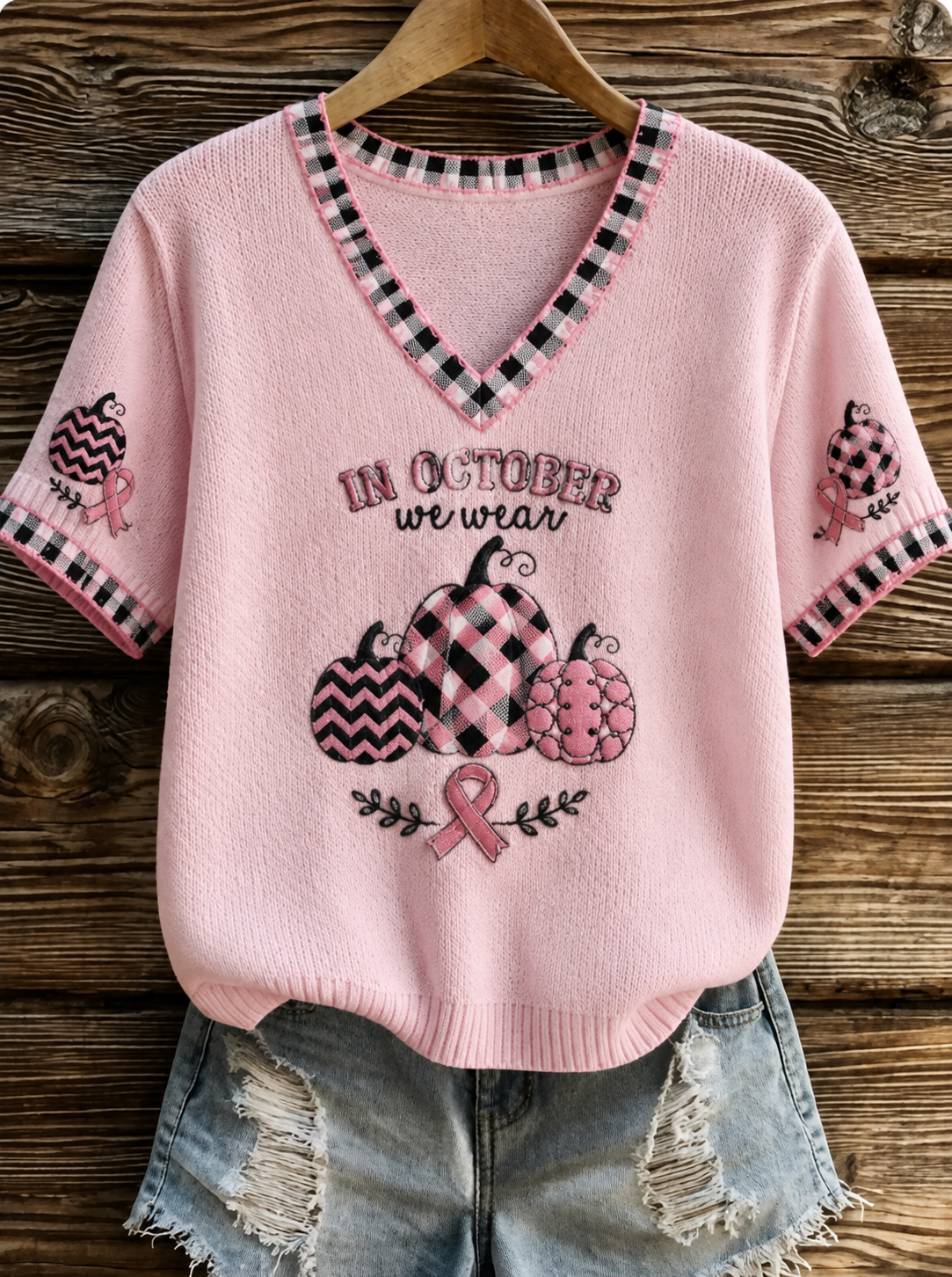 Women's in october we wear pink T-shirt