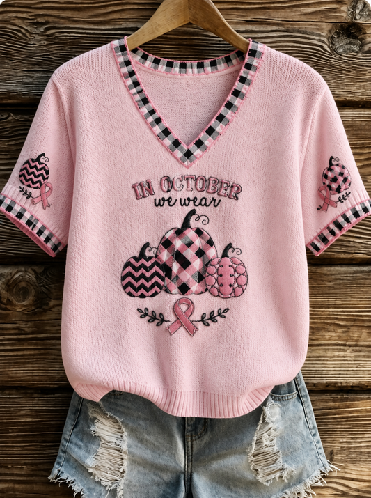 Women's in october we wear pink T-shirt