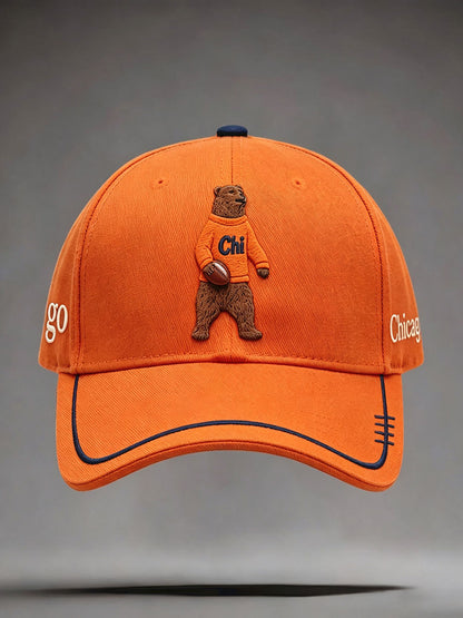 Unisex Chicago Football Lover Bear Art Printed Hat