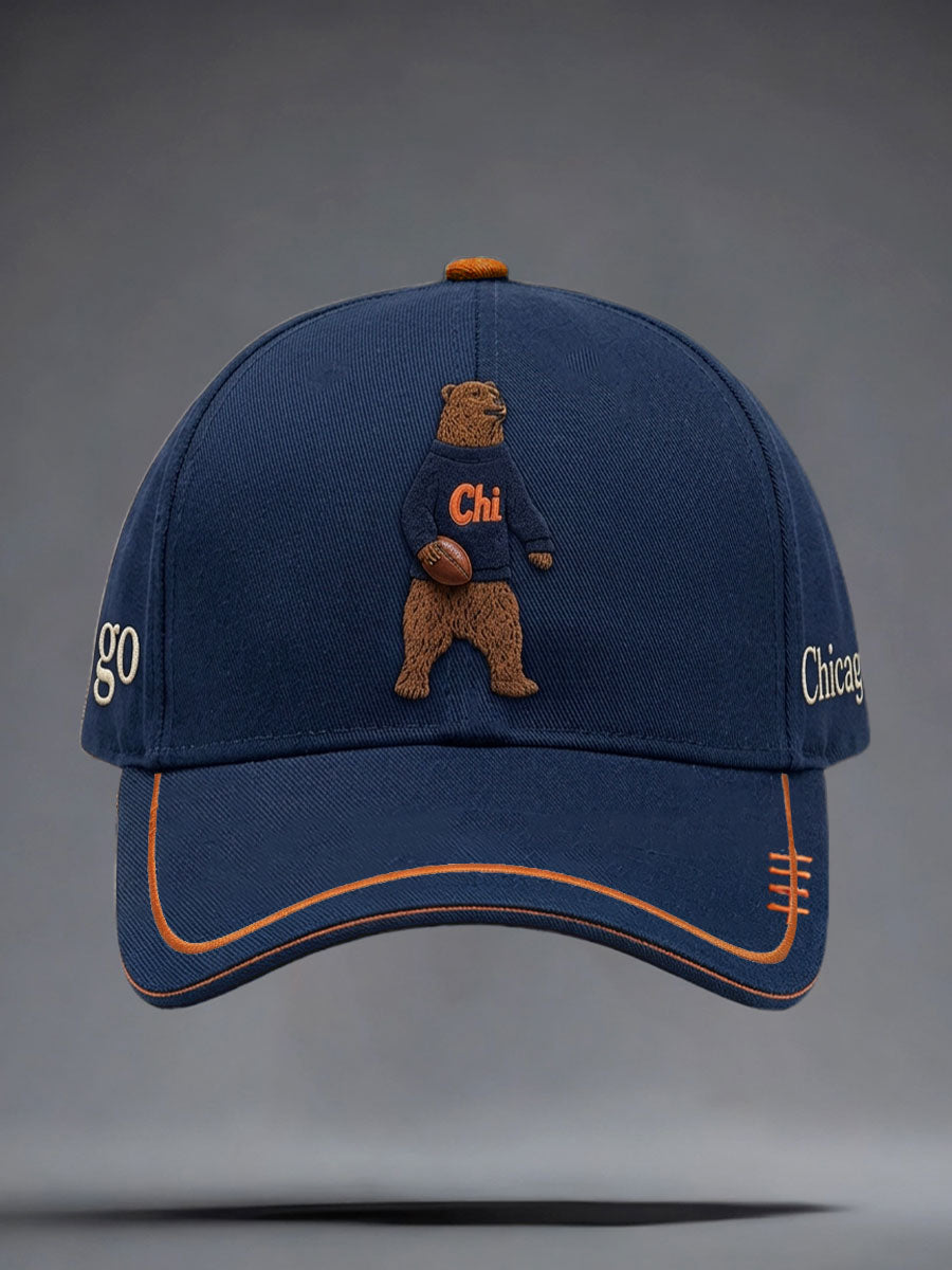 Unisex Chicago Football Lover Bear Art Printed Hat