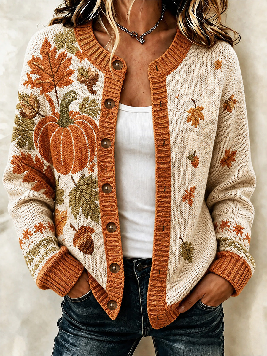 Women's Cozy Season Printed Casual Cardigan