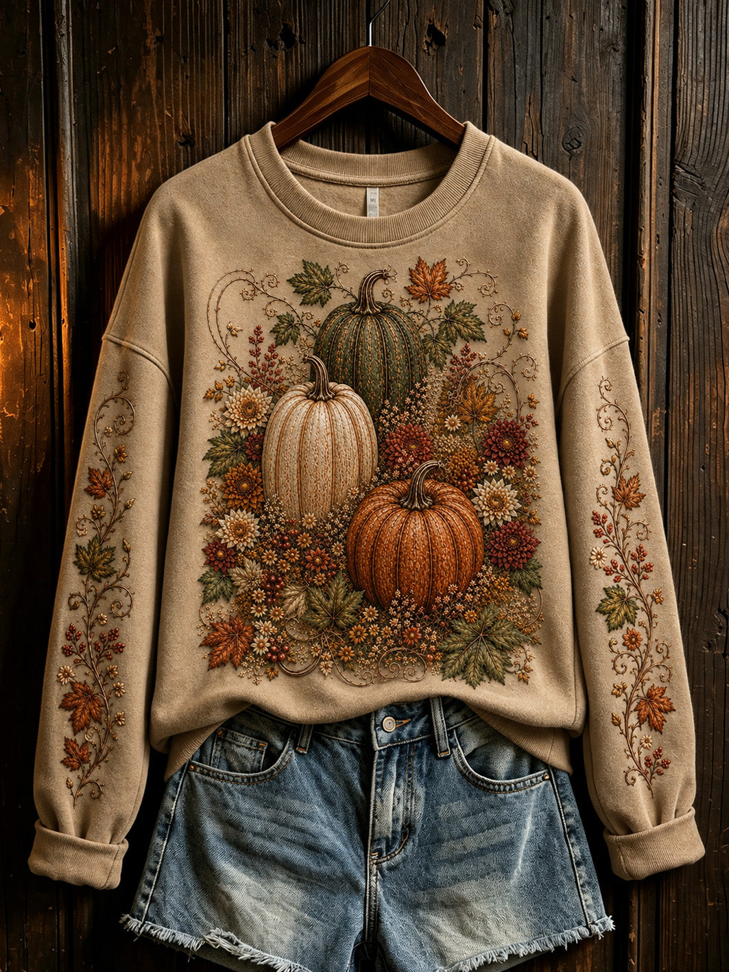 Women's Autumn Pumpkin Pattern Casual Sweatshirt