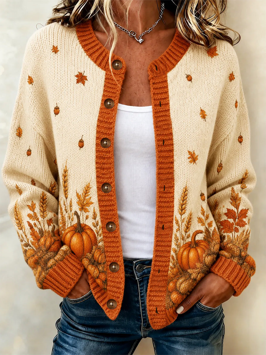 Women's Cozy Season Printed Casual Cardigan