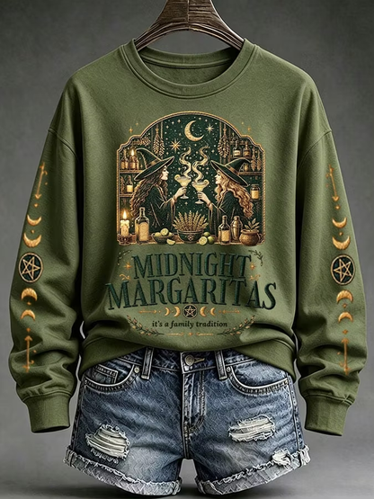 Women's Halloween witch print Regular Sweatshirt