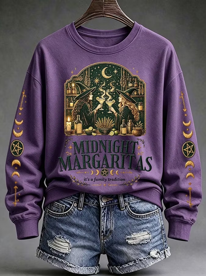 Women's Halloween witch print Regular Sweatshirt