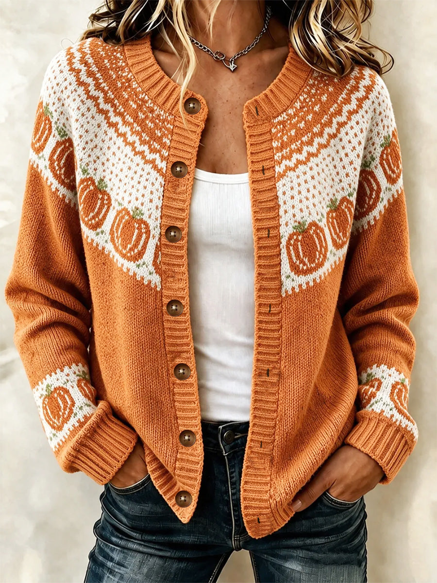 Women's Cozy Season Printed Casual Cardigan