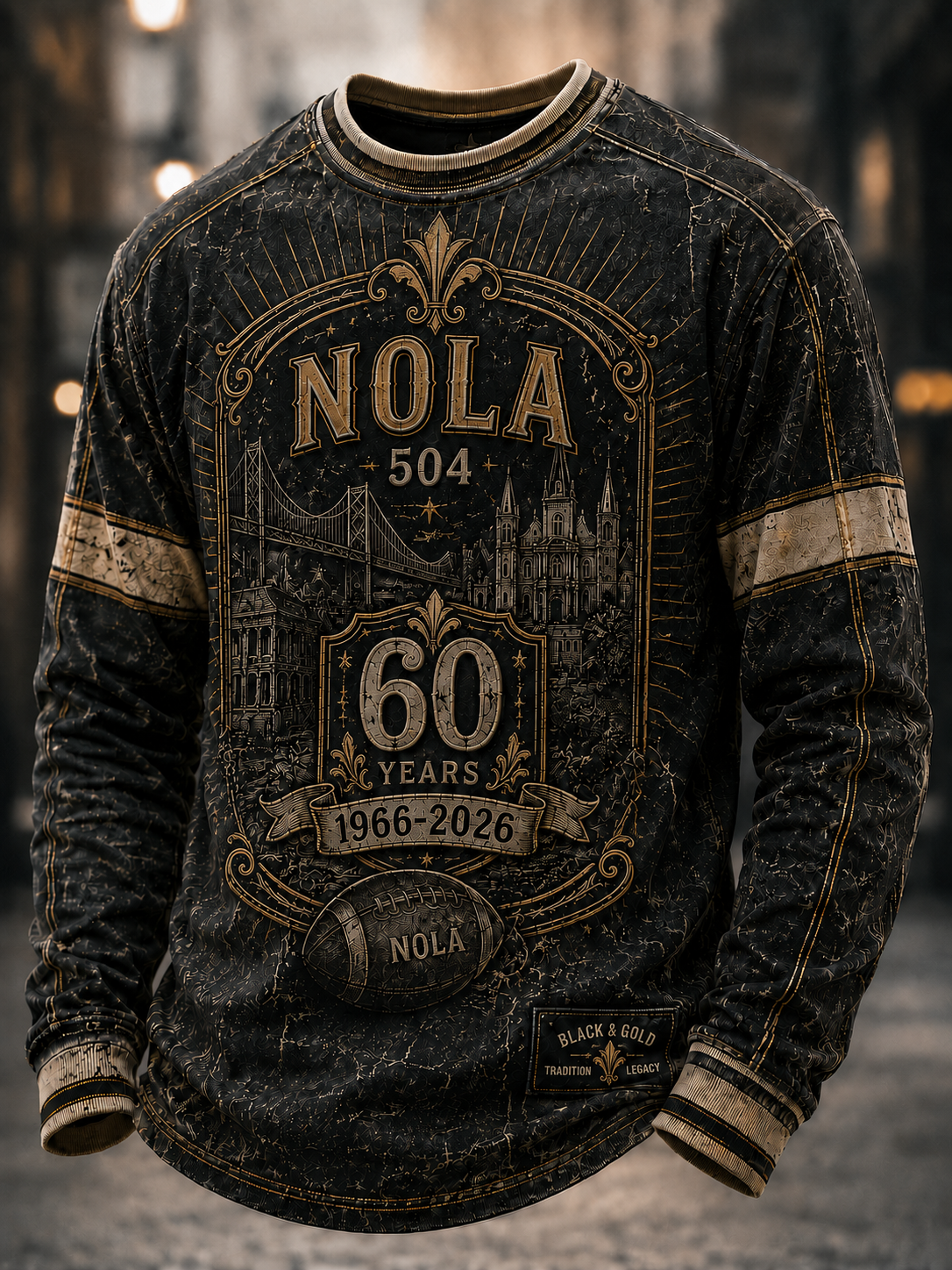 Men's New Orleans Saints Waffle Long Sleeve T-Shirt