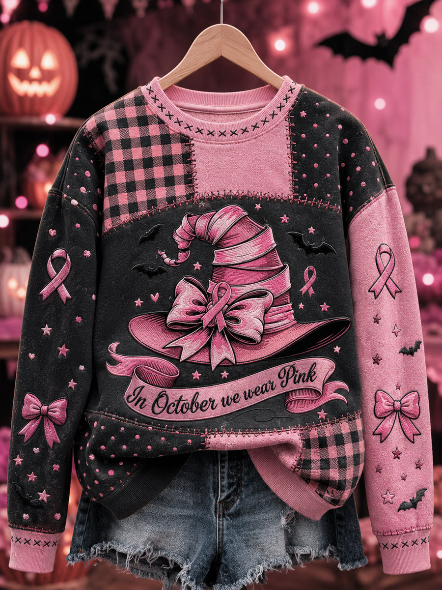 Women's “IN OCTOBER WE WEAR PINK” Print Sweatshirt