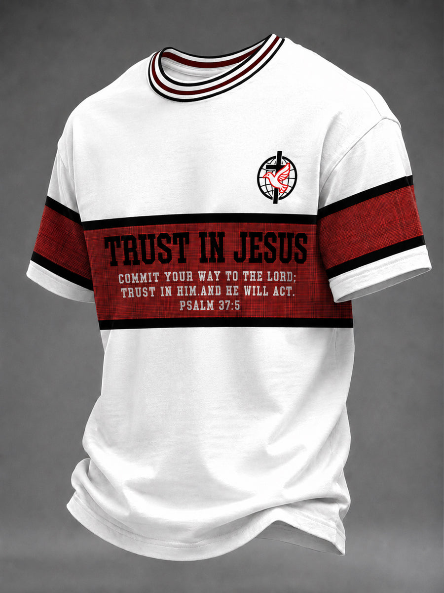 Men's “TRUST IN JESUS” Printed T-shirt