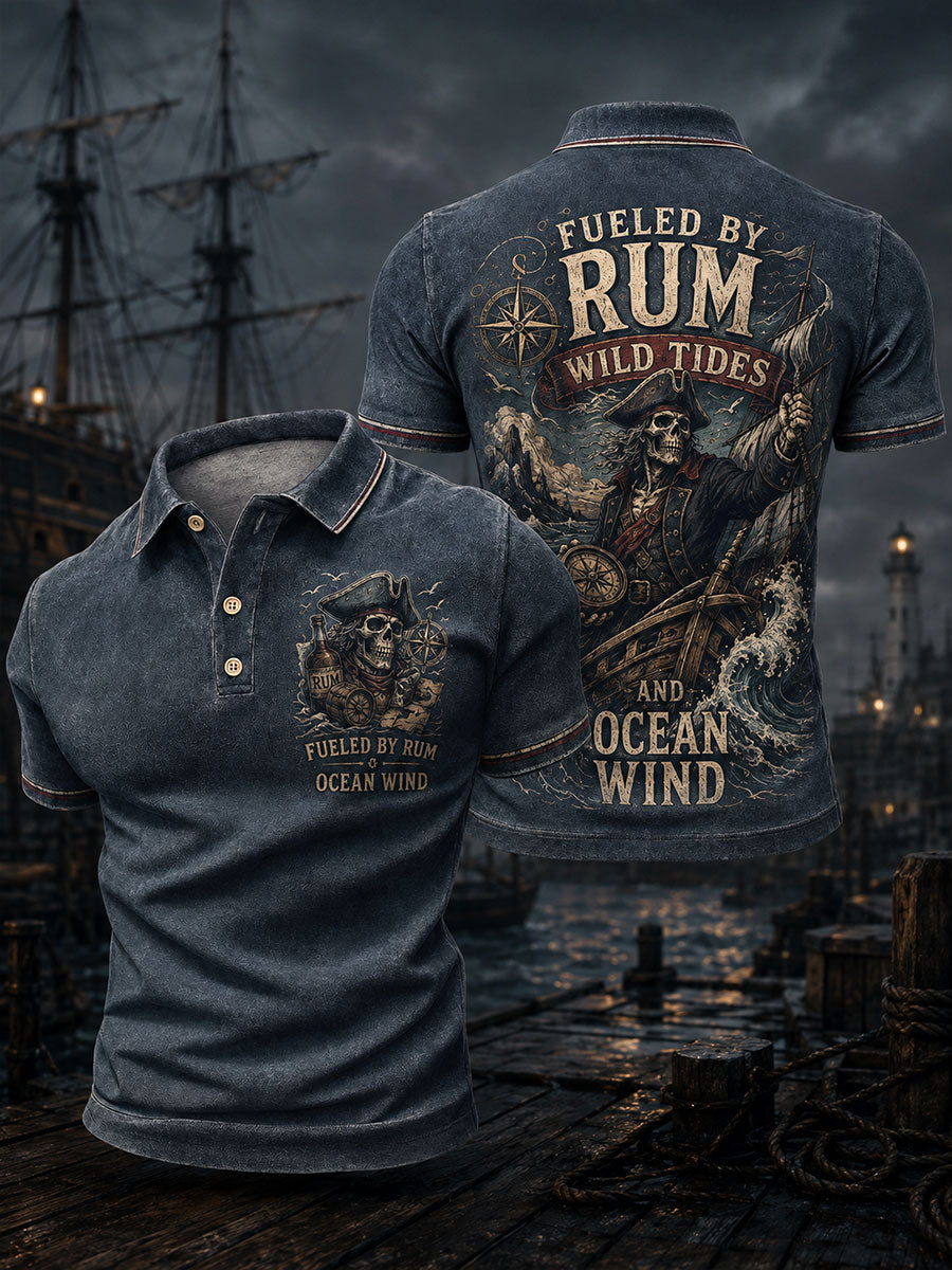 MEN'S "FUELED BY RUM WILD TIDES AND OCEAN WIND" TOPS