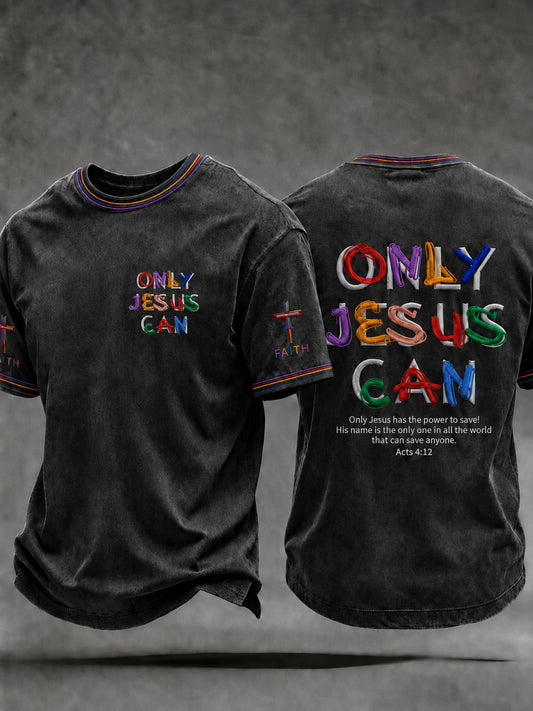 Men's Christian Only Jesus Can Cross Short Sleeve T-shirt