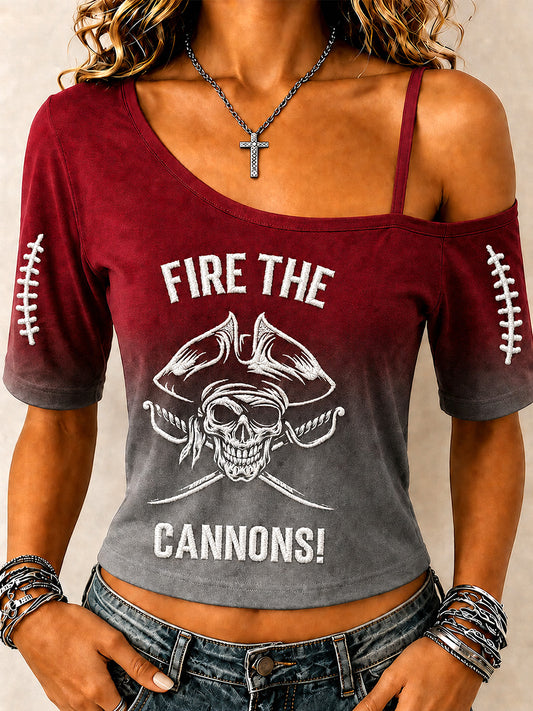 Women's Football Fan Print T-shirt