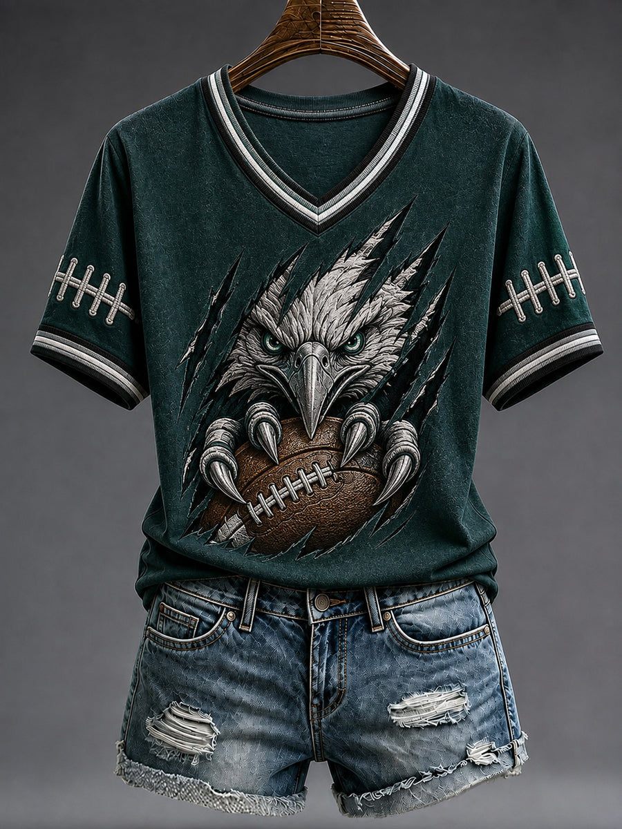 Women's Football Gameday Gift For Football Fans Short Sleeve T-shirt