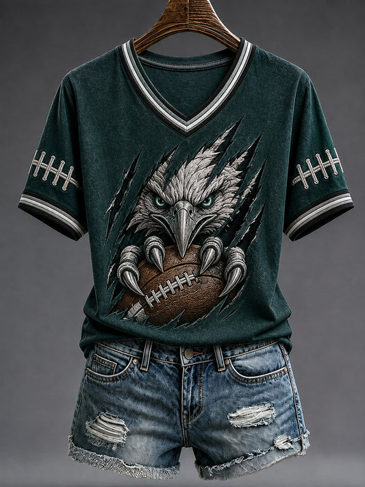 Women's Football Gameday Gift For Football Fans Short Sleeve T-shirt