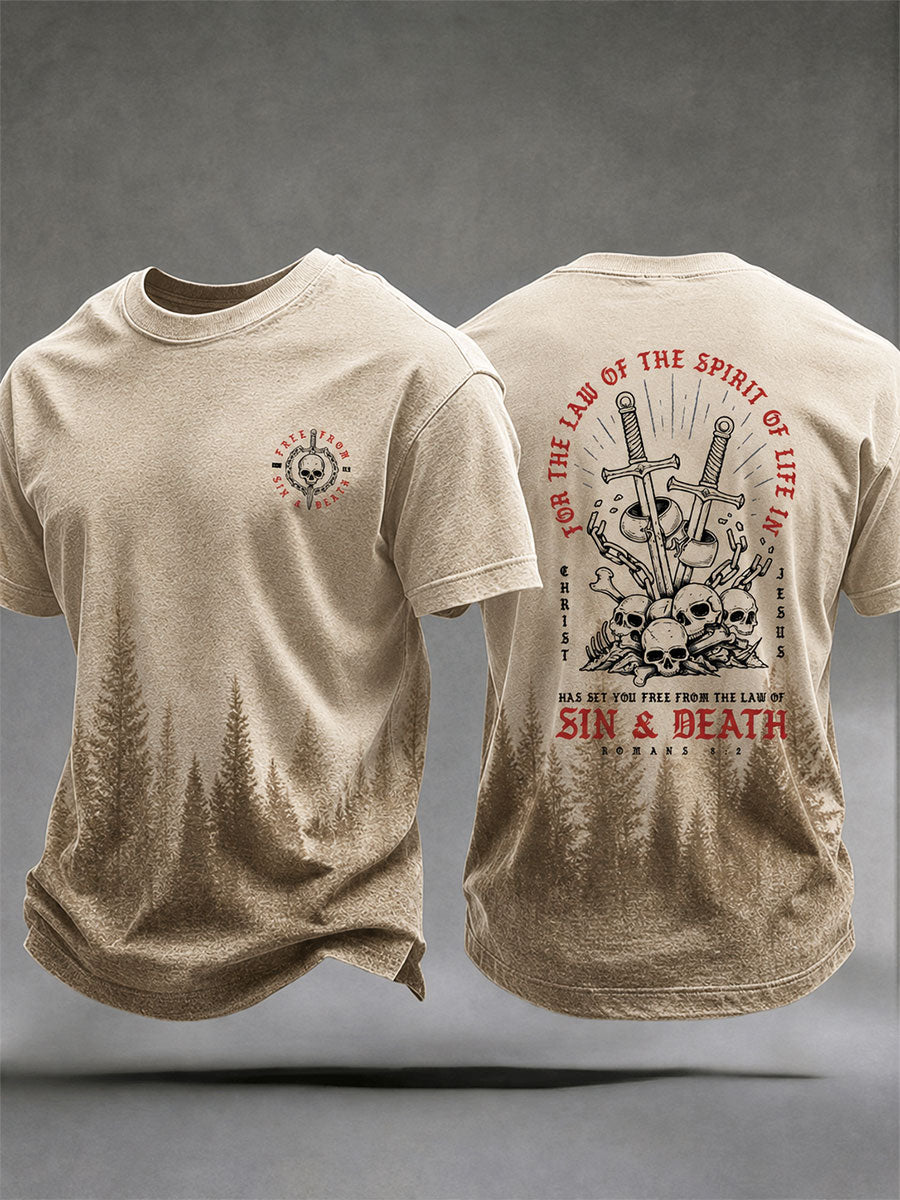 Men's Free From Sin & Death Romans 8:2 T-shirt