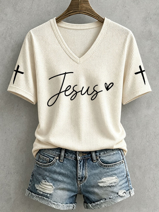 Women's Jesus Waffle Top