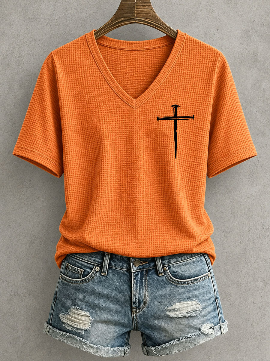 Women's Faith Cross Waffle Top