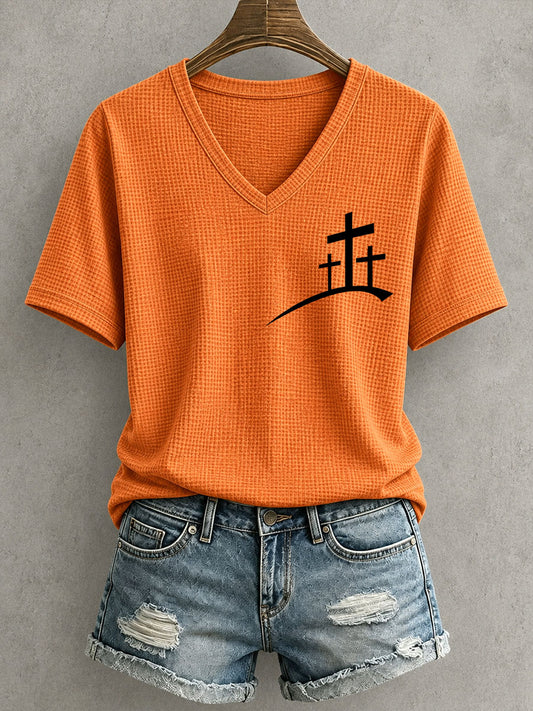 Women's Faith Cross Waffle Top