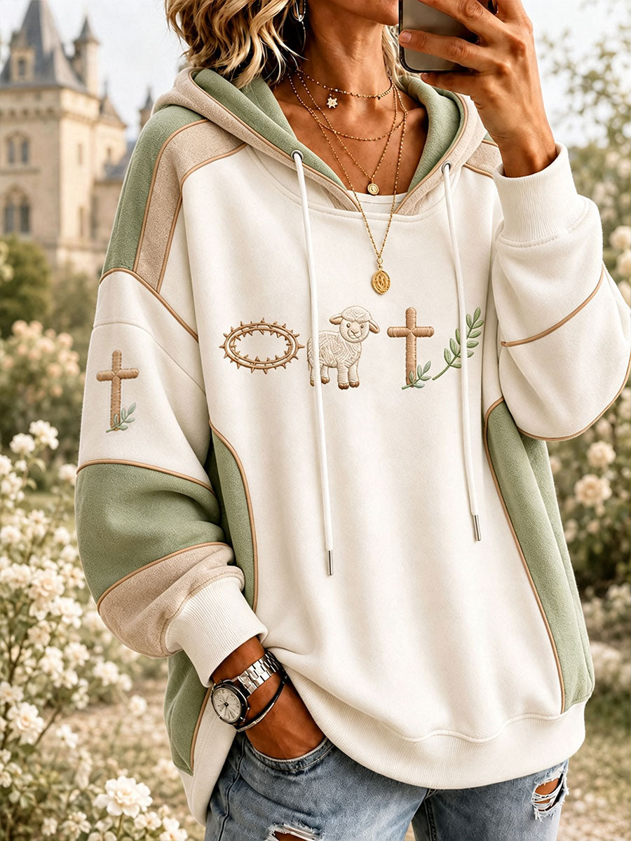 Women's floral cross Christian hoodies