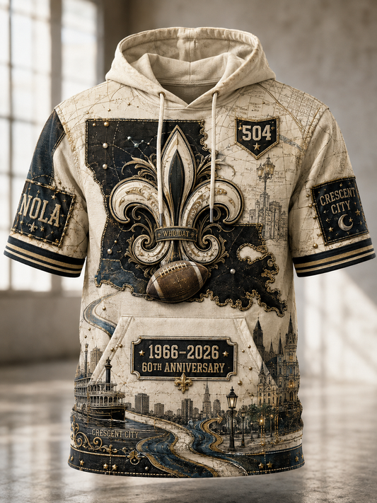 Men's Casual Short Sleeve Hoodie
