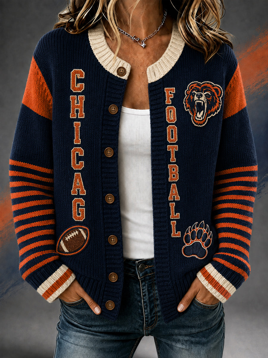 Women's Football Gameday Gift For Football Fans Casual Cardigan