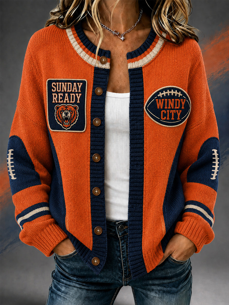 Women's Football Gameday Gift For Football Fans Casual Cardigan