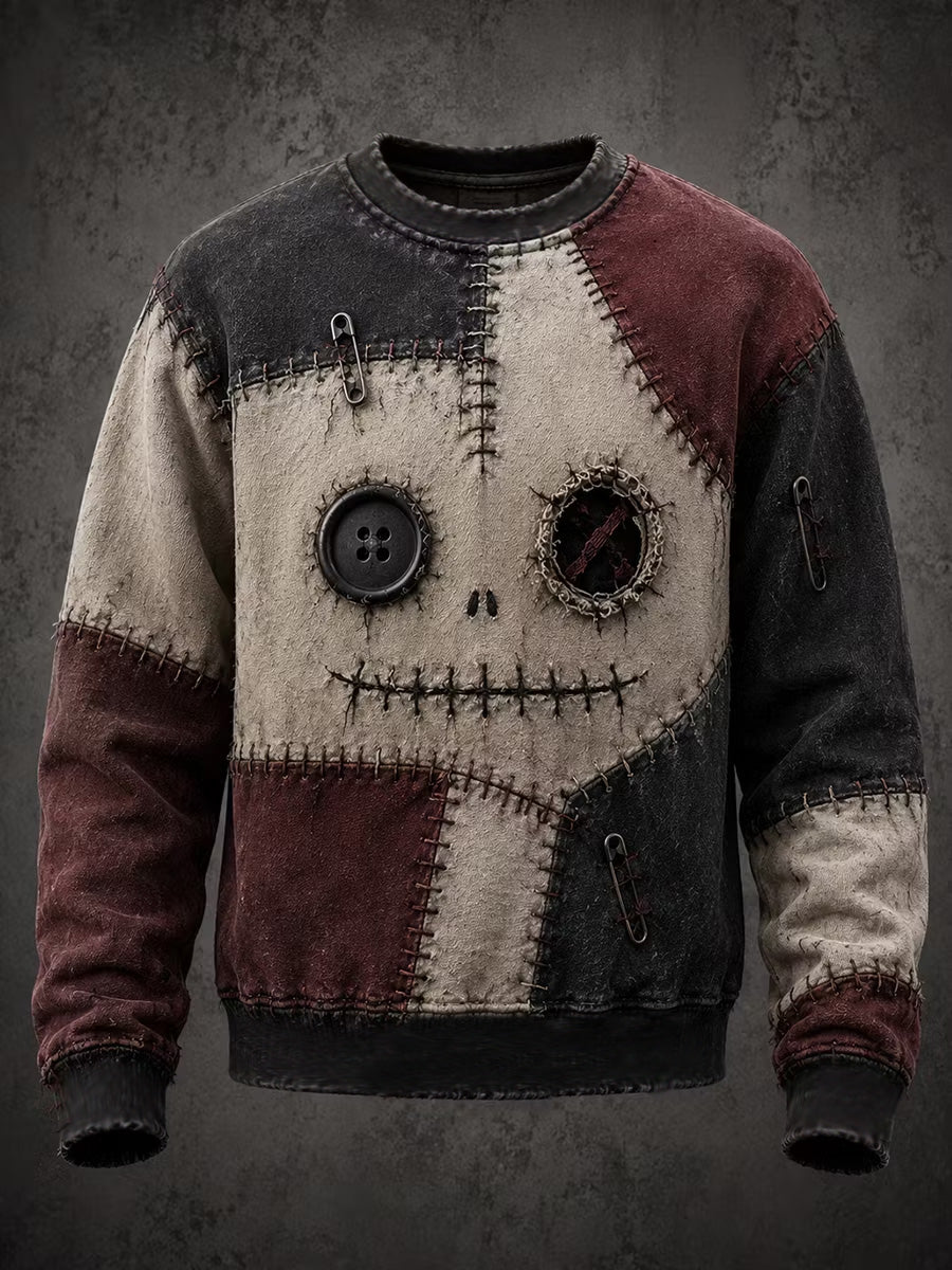 Men's Halloween Patchwork Print Sweatshirt