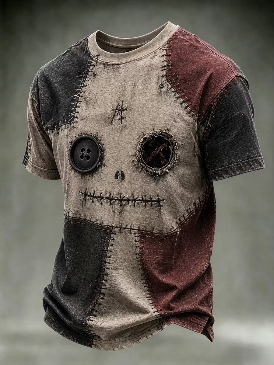 Men's Halloween Patchwork Print Tee