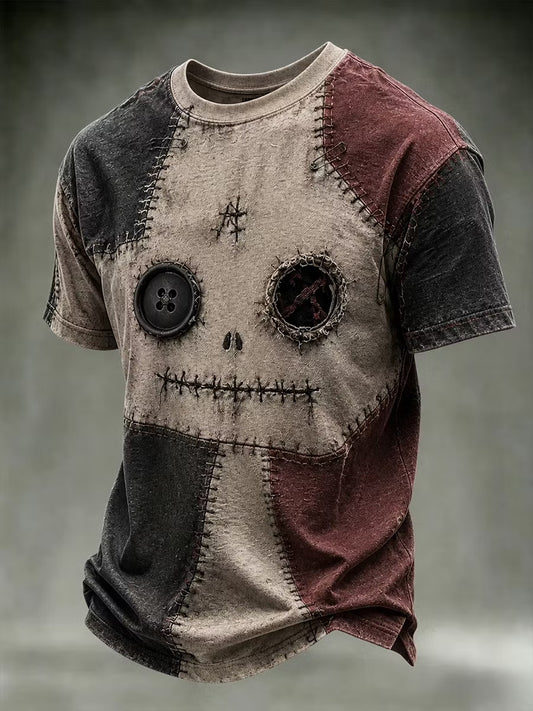 Men's Halloween Patchwork Print Tee
