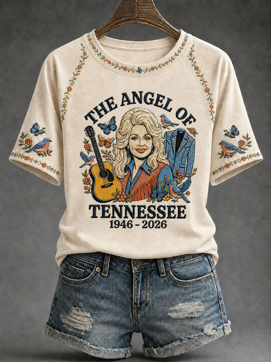 Women’s Country Music Print Casual T-Shirt