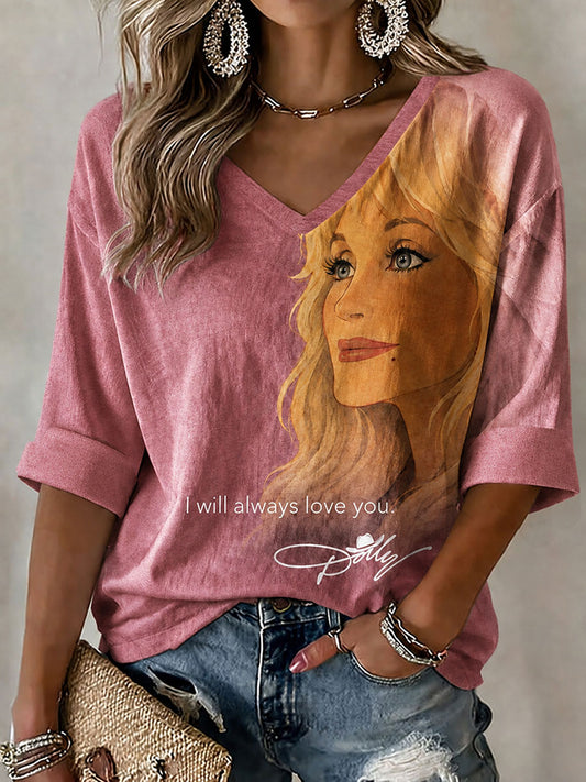 Women’s Country Music Print Casual T-Shirt