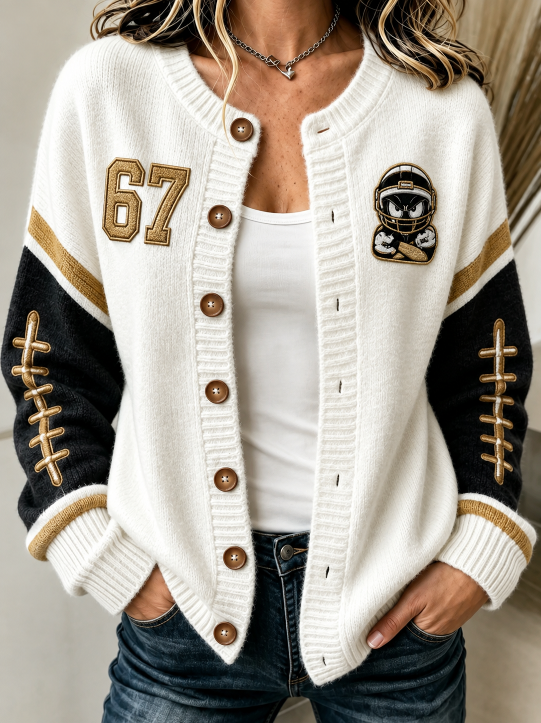 Women's Cardigan-Style Knit Jacket