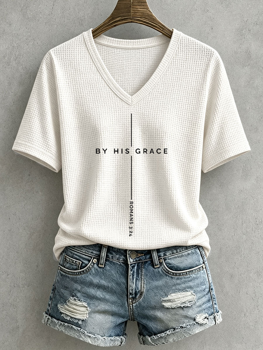 Women's By His Grace Waffle Top