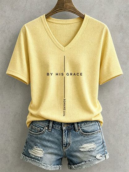 Women's By His Grace Waffle Top