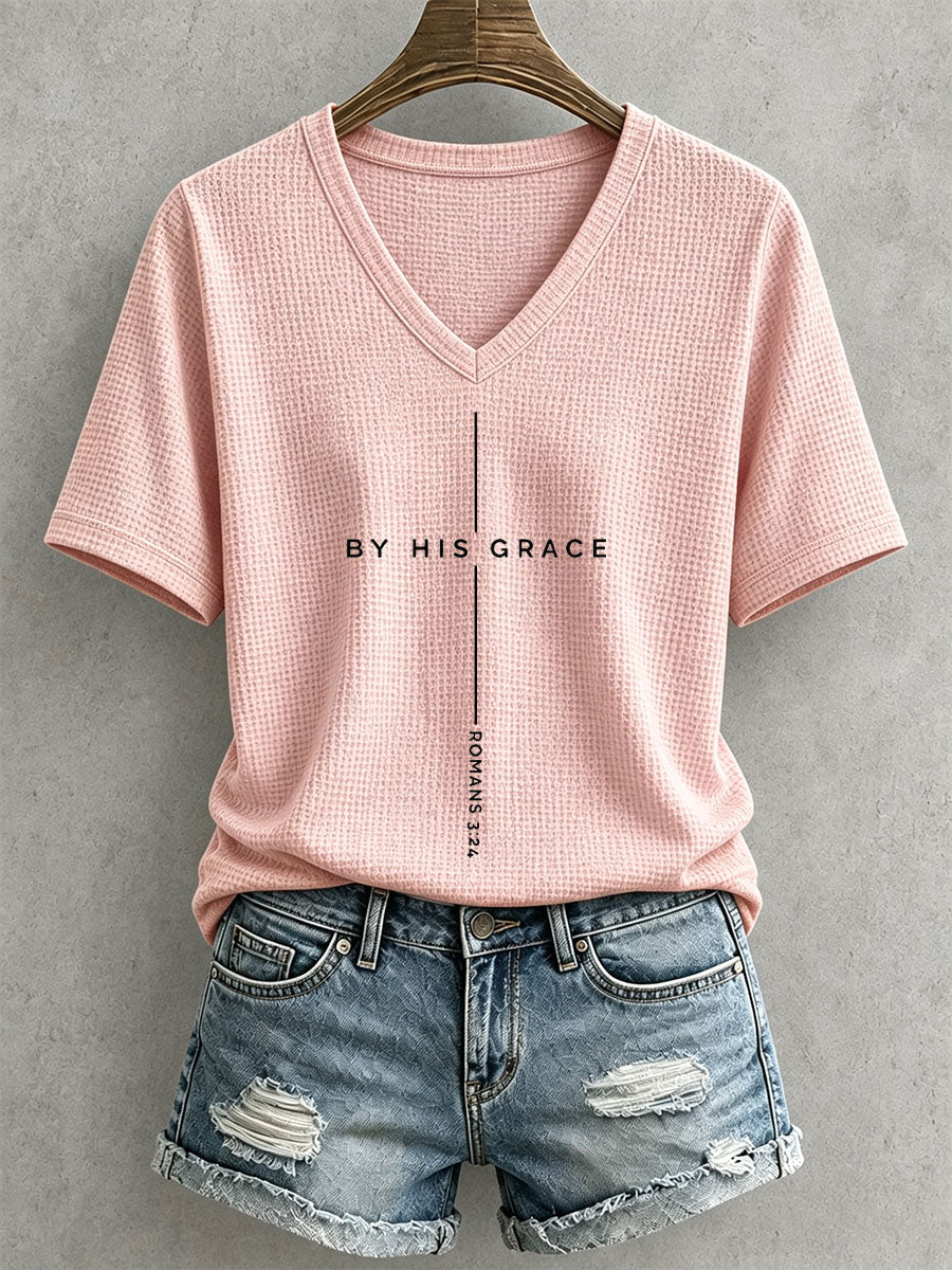 Women's By His Grace Waffle Top