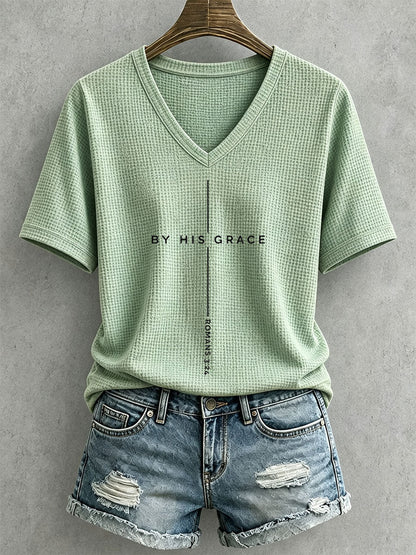 Women's By His Grace Waffle Top