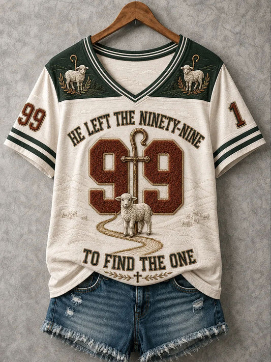 Women's HE LEFT THE NINETY‑NINE TO FIND THE ONE Short-sleeved T-shirt