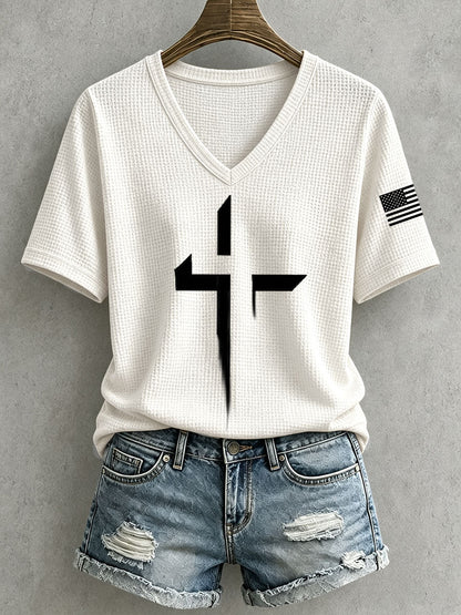 Women's Faith Cross Waffle Top