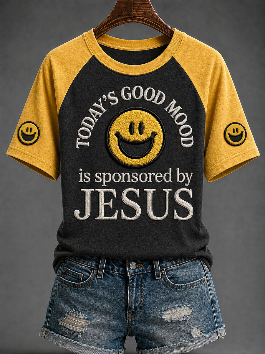 Women's Today's Goog Mood Is Sponsored By Jesus Short Sleeve T-shirt