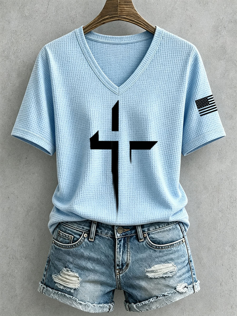 Women's Faith Cross Waffle Top