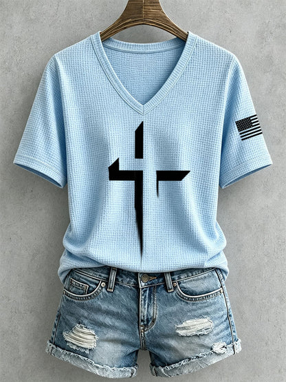Women's Faith Cross Waffle Top